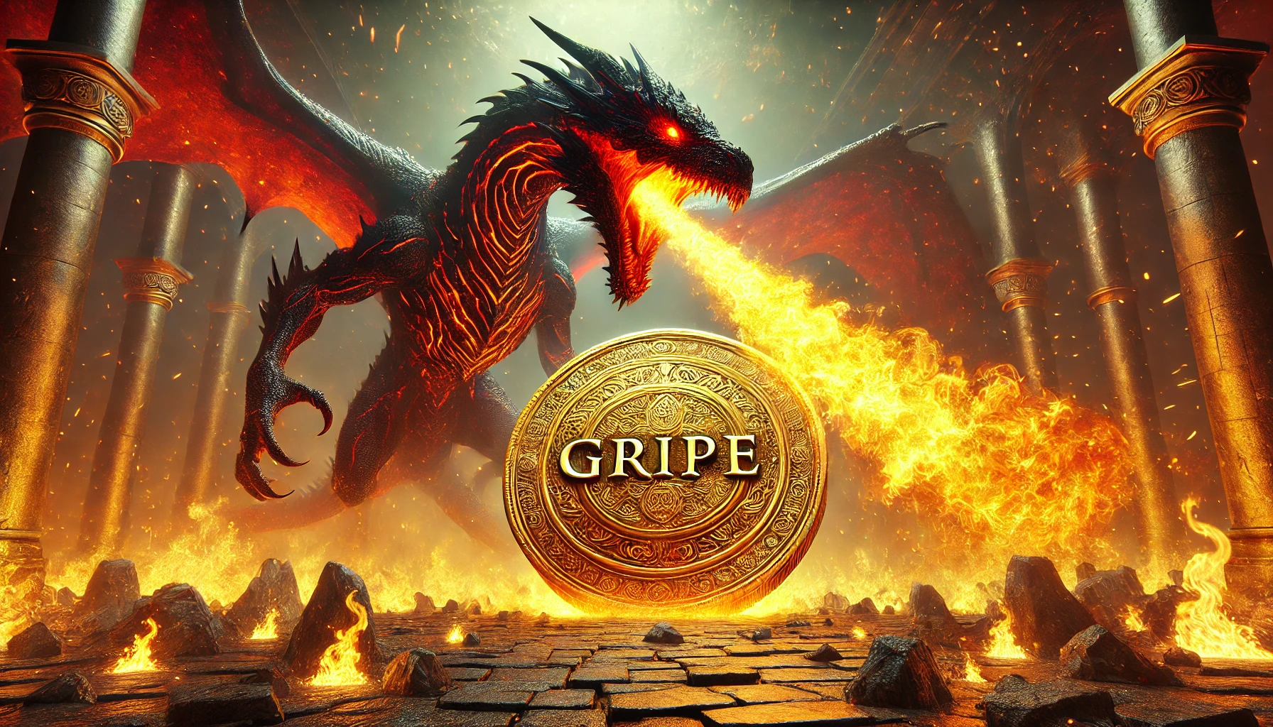 The Dragon’s Gaze - A Fiery Protector of GripeCoin GRIPE Meme Coin